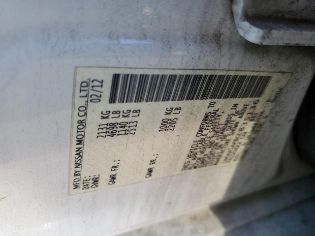 Photo 10 from auction – 2012 NISSAN MAXIMA S with VIN 1N4AA5AP8CC835136