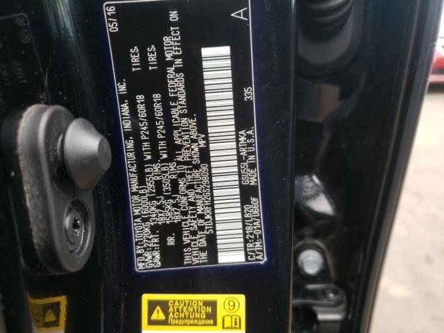 Photo 10 from auction – 2016 TOYOTA HIGHLANDER with VIN 5TDJKRFH2GS298090