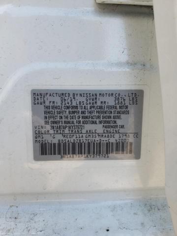 Photo 10 from auction – 2019 NISSAN SENTRA S with VIN 3N1AB7AP1KY379721