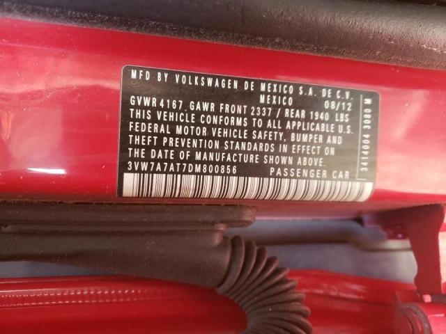 Photo 10 from auction – 2013 VOLKSWAGEN BEETLE TUR with VIN 3VW7A7AT7DM800856