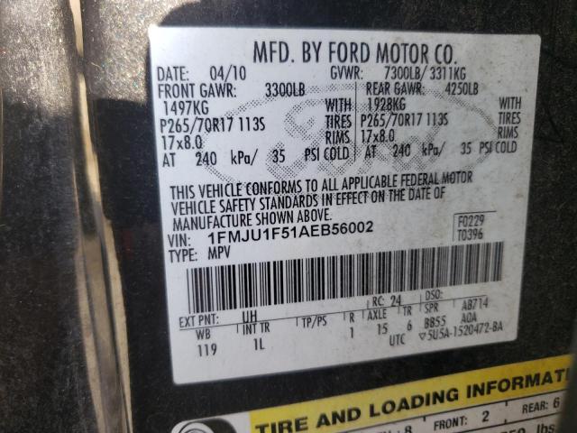 Photo 10 from auction – 2010 FORD EXPEDITION with VIN 1FMJU1F51AEB56002