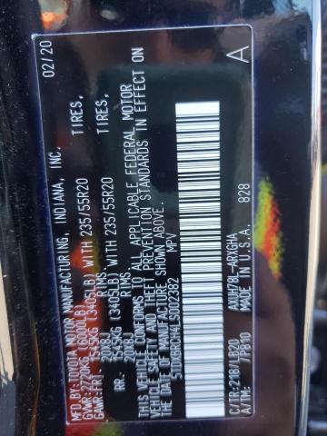 Photo 10 from auction – 2020 TOYOTA HIGHLANDER with VIN 5TDXBRCH4LS002382