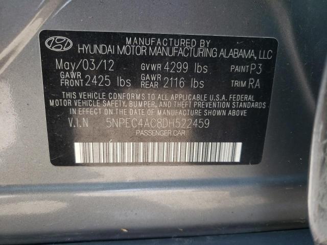 Photo 10 from auction – 2013 HYUNDAI SONATA SE with VIN 5NPEC4AC8DH522459