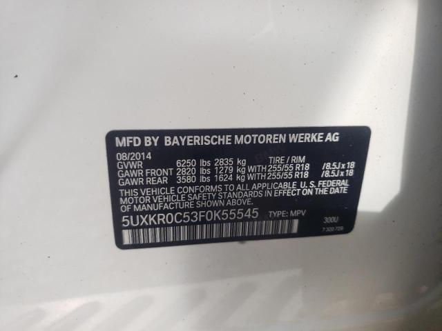 Photo 10 from auction – 2015 BMW X5 XDRIVE3 with VIN 5UXKR0C53F0K55545