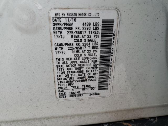 Photo 10 from auction – 2017 NISSAN ROGUE S with VIN JN8AT2MT6HW135539