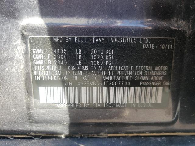 Photo 10 from auction – 2012 SUBARU LEGACY 2.5 with VIN 4S3BMBC61C3007700