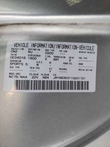 Photo 10 from auction – 2001 MAZDA MX-5 MIATA with VIN JM1NB353110201721