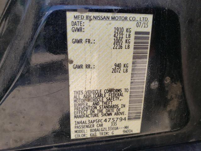 Photo 10 from auction – 2015 NISSAN ALTIMA 2.5 with VIN 1N4AL3AP5FC475794