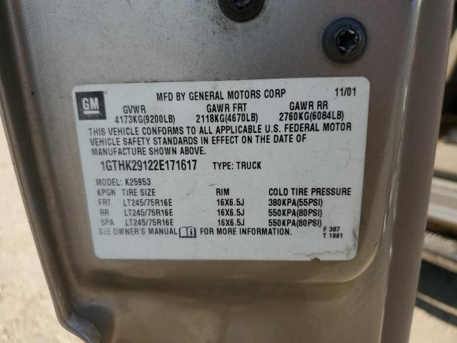 Photo 10 from auction – 2002 GMC SIERRA K25 with VIN 1GTHK29122E171617