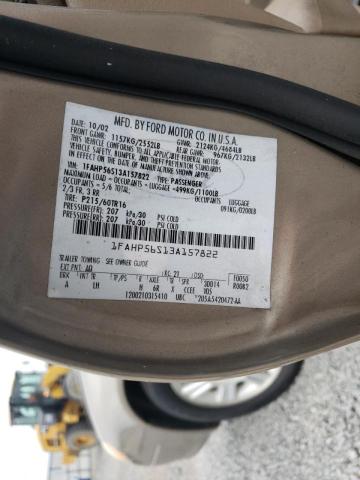 Foto 10 de la subasta – 2003 FORD TAURUS SEL con VIN 1FAHP56S13A157822