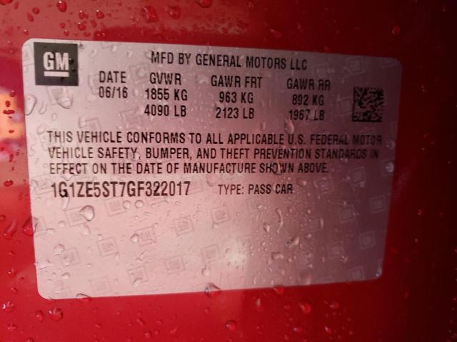 Photo 10 from auction – 2016 CHEVROLET MALIBU LT with VIN 1G1ZE5ST7GF322017