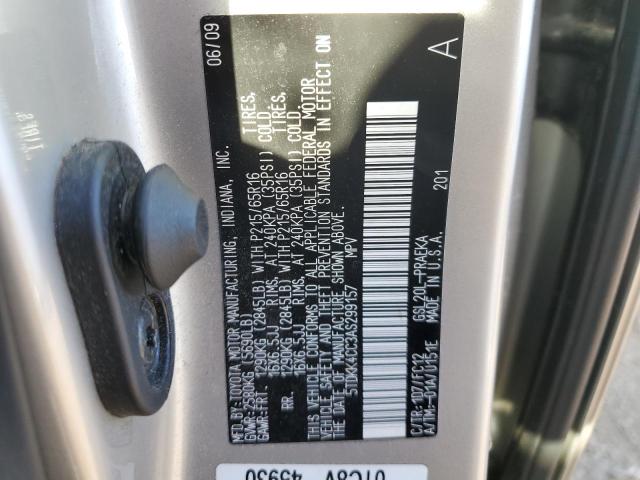 Photo 10 from auction – 2010 TOYOTA SIENNA CE with VIN 5TDKK4CC3AS299157
