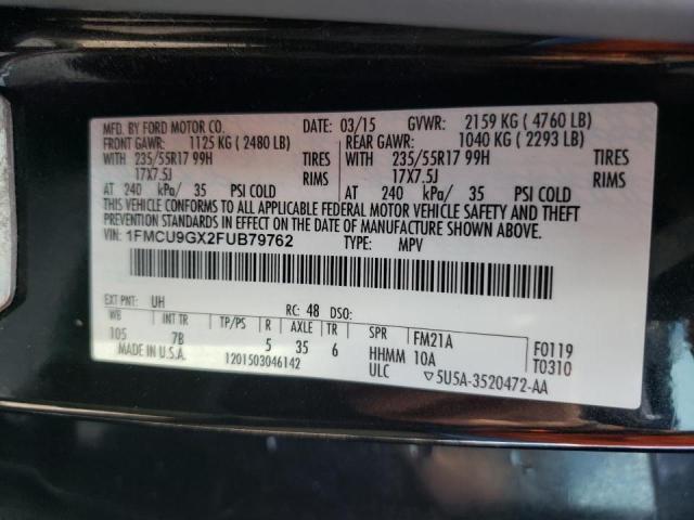 Photo 10 from auction – 2015 FORD ESCAPE SE with VIN 1FMCU9GX2FUB79762