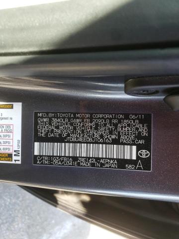 Photo 10 from auction – 2011 TOYOTA COROLLA BA with VIN JTDBU4EE0BJ106163