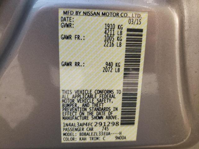 Photo 10 from auction – 2015 NISSAN ALTIMA 2.5 with VIN 1N4AL3AP4FC291298