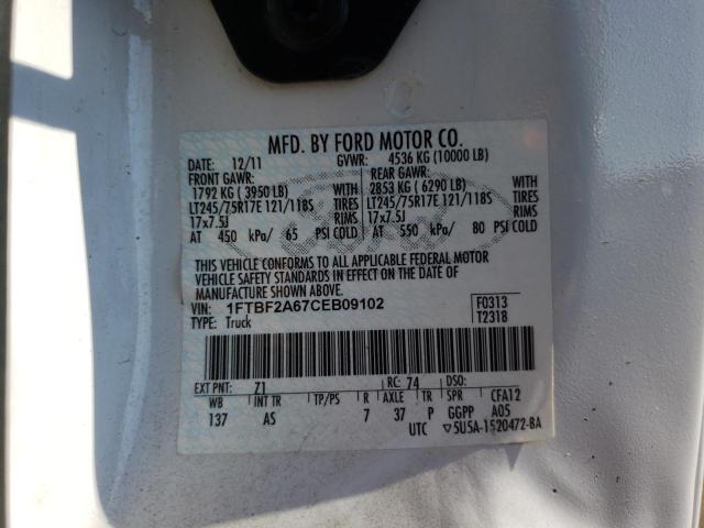 Photo 10 from auction – 2012 FORD F250 SUPER with VIN 1FTBF2A67CEB09102