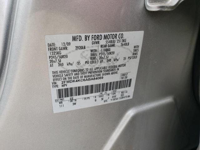 Photo 10 from auction – 2010 FORD EDGE LIMIT with VIN 2FMDK4KC6ABA84069