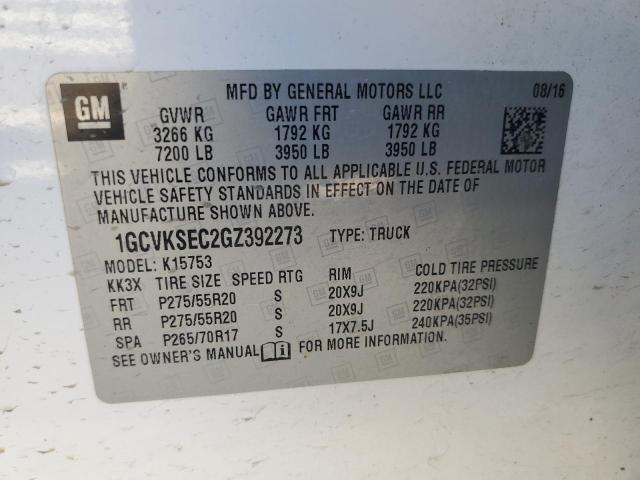 Photo 10 from auction – 2016 CHEVROLET SILVERADO with VIN 1GCVKSEC2GZ392273