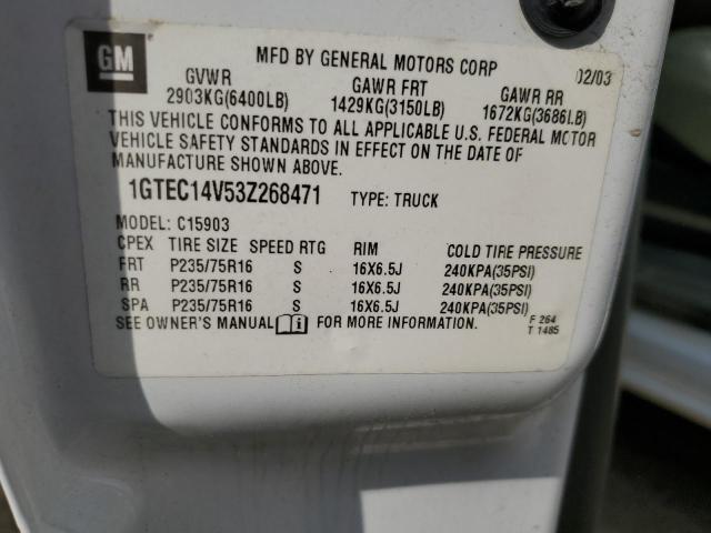 Photo 10 from auction – 2003 GMC NEW SIERRA with VIN 1GTEC14V53Z268471