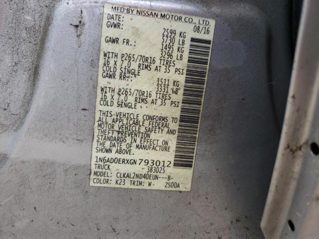 Photo 10 from auction – 2016 NISSAN FRONTIER S with VIN 1N6AD0ERXGN793012