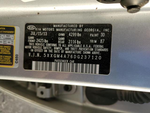 Photo 10 from auction – 2013 KIA OPTIMA LX with VIN 5XXGM4A76DG237120