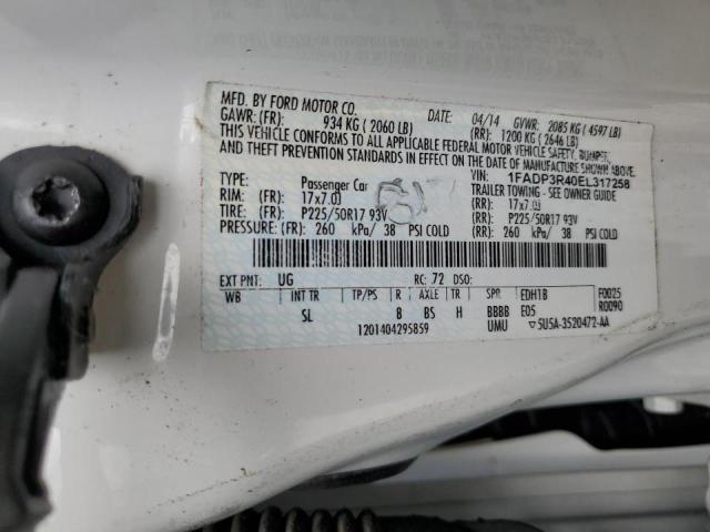 Photo 10 from auction – 2014 FORD FOCUS BEV with VIN 1FADP3R40EL317258