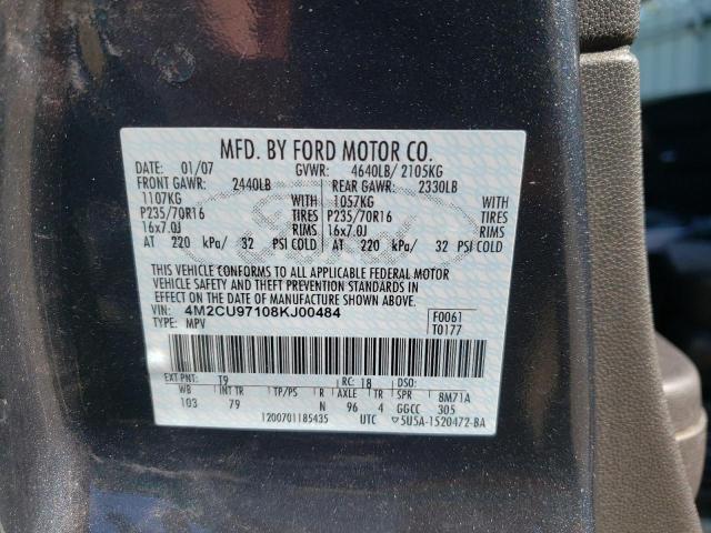Photo 10 from auction – 2008 MERCURY MARINER PR with VIN 4M2CU97108KJ00484