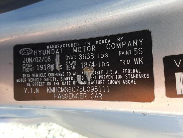 Photo 10 from auction – 2008 HYUNDAI ACCENT GS with VIN KMHCM36C78U098111