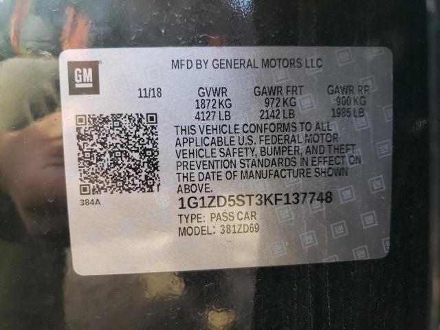 Photo 10 from auction – 2019 CHEVROLET MALIBU LT with VIN 1G1ZD5ST3KF137748