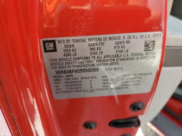Photo 10 from auction – 2011 CHEVROLET HHR LT with VIN 3GNBABFW2BS592999