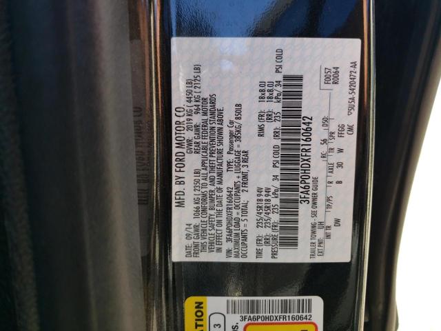 Photo 10 from auction – 2015 FORD FUSION SE with VIN 3FA6P0HDXFR160642