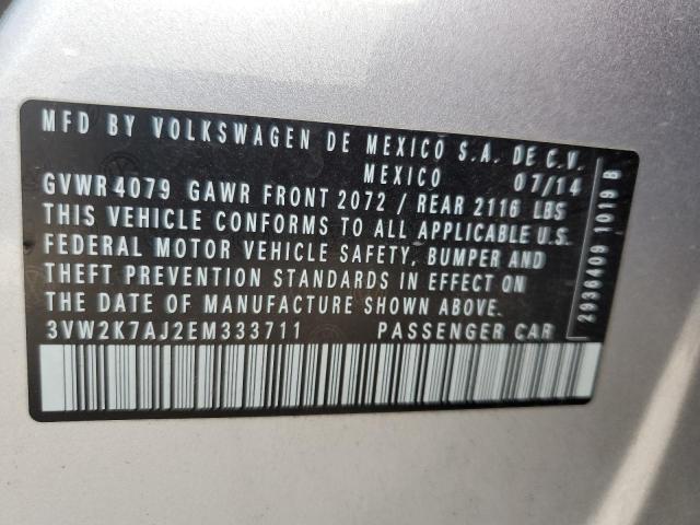 Photo 10 from auction – 2014 VOLKSWAGEN JETTA BASE with VIN 3VW2K7AJ2EM333711