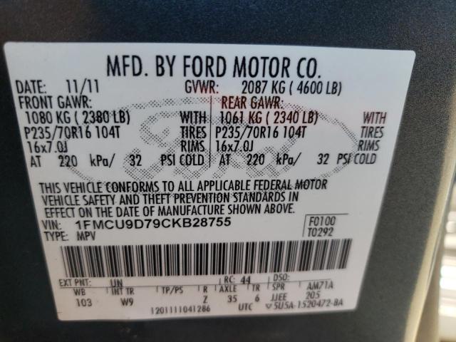 Photo 10 from auction – 2012 FORD ESCAPE XLT with VIN 1FMCU9D79CKB28755