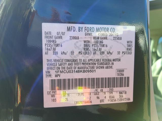 Photo 10 from auction – 2008 FORD ESCAPE XLT with VIN 1FMCU03148KB09501