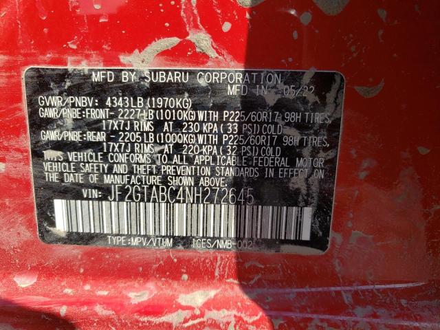 Photo 10 from auction – 2022 SUBARU CROSSTREK with VIN JF2GTABC4NH272645