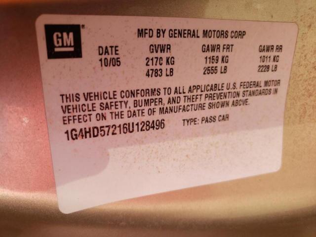 Photo 10 from auction – 2006 BUICK LACROSSE with VIN 1G4HD57216U128496