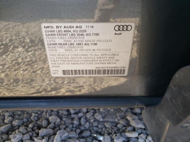 Photo 10 from auction – 2017 AUDI Q3 PREMIUM with VIN WA1ECCFS3HR011244