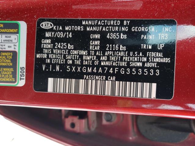 Photo 10 from auction – 2015 KIA OPTIMA LX with VIN 5XXGM4A74FG353533