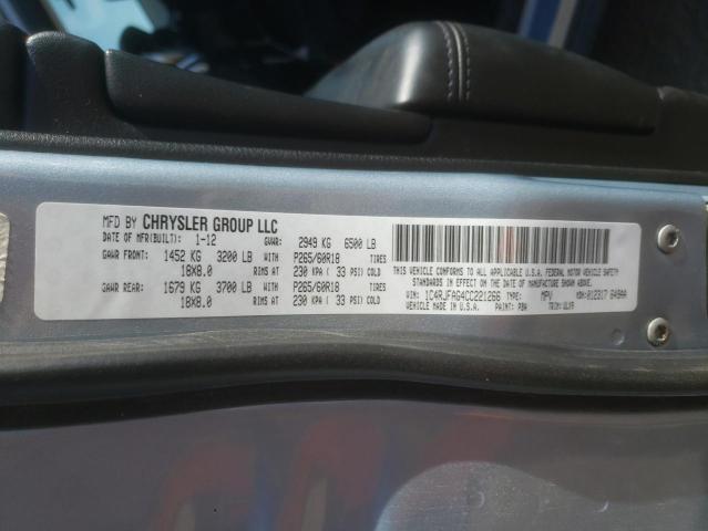 Photo 10 from auction – 2012 JEEP GRAND CHER with VIN 1C4RJFAG4CC221266