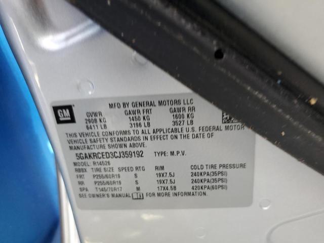 Photo 10 from auction – 2012 BUICK ENCLAVE with VIN 5GAKRCED3CJ359192