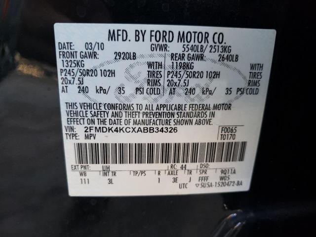 Photo 10 from auction – 2010 FORD EDGE LIMIT with VIN 2FMDK4KCXABB34326