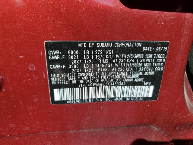 Photo 10 from auction – 2019 SUBARU ASCENT LIM with VIN 4S4WMAPD5K3489389