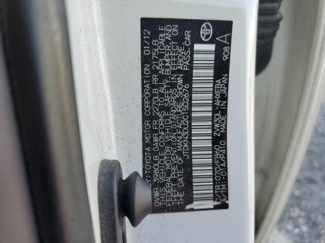 Photo 10 from auction – 2012 TOYOTA PRIUS with VIN JTDKN3DU2C1502676