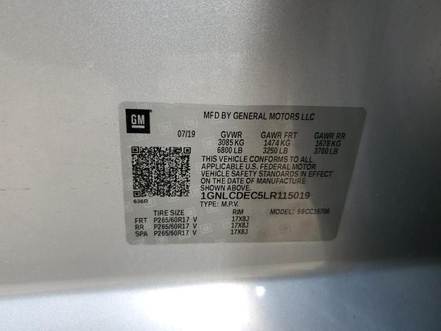 Photo 10 from auction – 2020 CHEVROLET TAHOE POLI with VIN 1GNLCDEC5LR115019