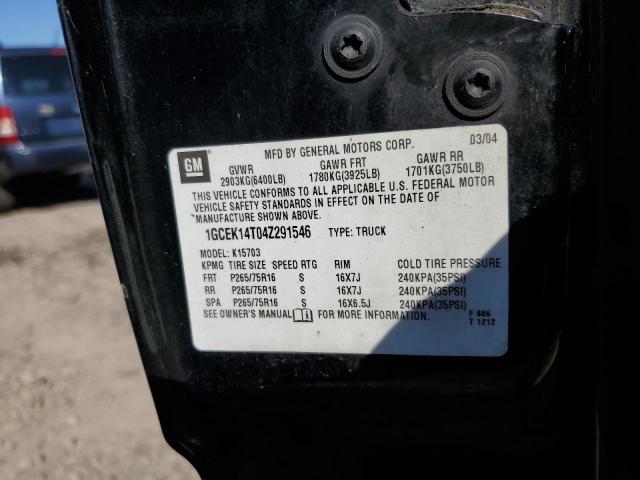 Photo 10 from auction – 2004 CHEVROLET SILVERADO with VIN 1GCEK14T04Z291546