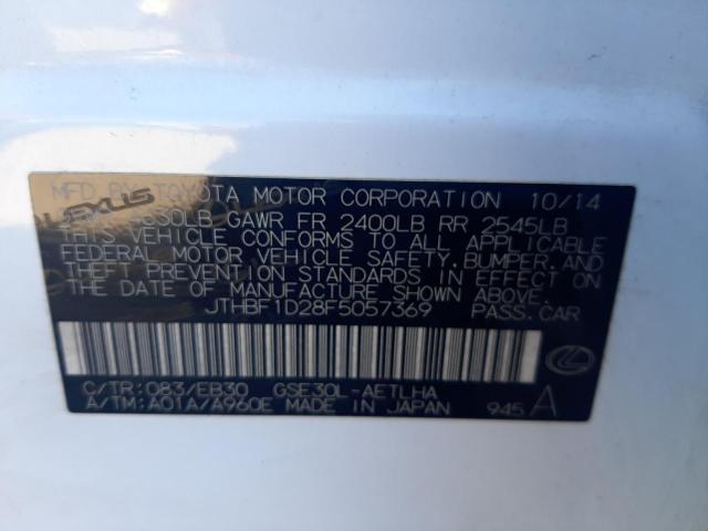 Photo 10 from auction – 2015 LEXUS IS 250 with VIN JTHBF1D28F5057369