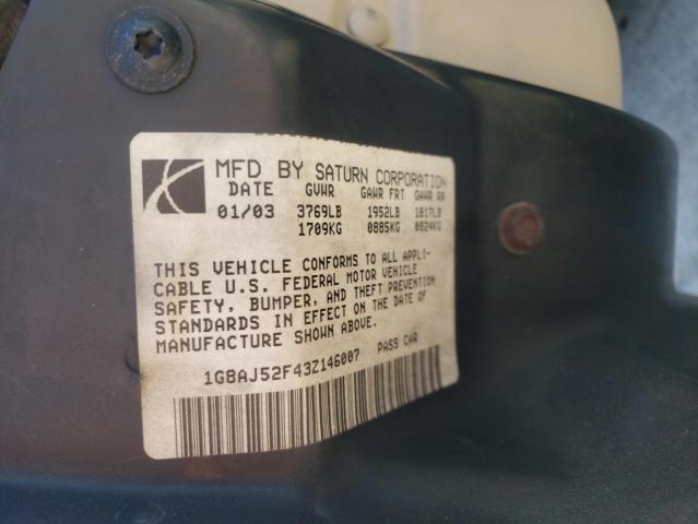 Photo 10 from auction – 2003 SATURN ION LEVEL with VIN 1G8AJ52F43Z146007