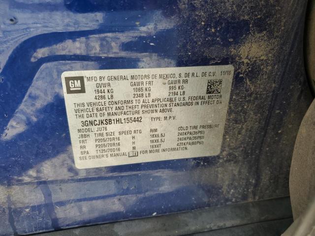 Photo 10 from auction – 2017 CHEVROLET TRAX LS with VIN 3GNCJKSB1HL155442