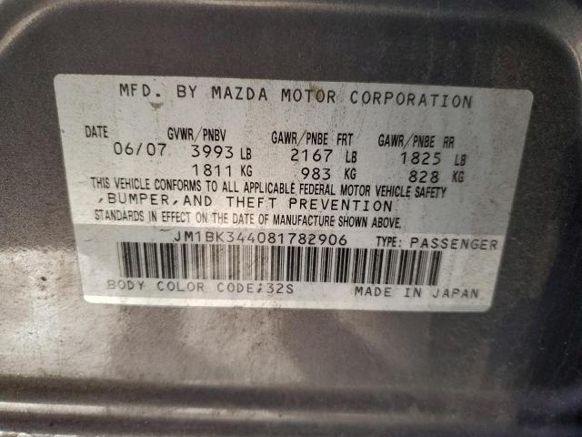 Photo 10 from auction – 2008 MAZDA 3 HATCHBAC with VIN JM1BK344081782906