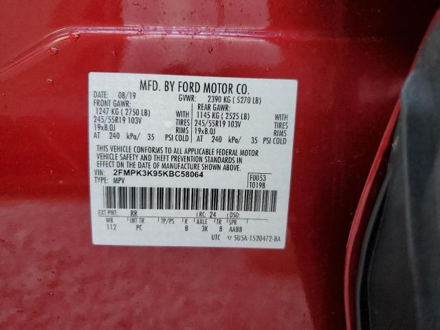 Photo 10 from auction – 2019 FORD EDGE TITAN with VIN 2FMPK3K95KBC58064